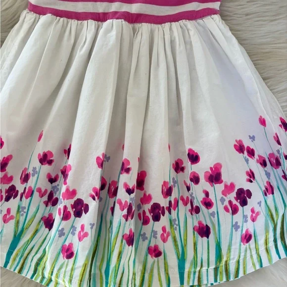 The Children's Place Pink & White Striped Bodice Floral Border Dress - Picture 6 of 8